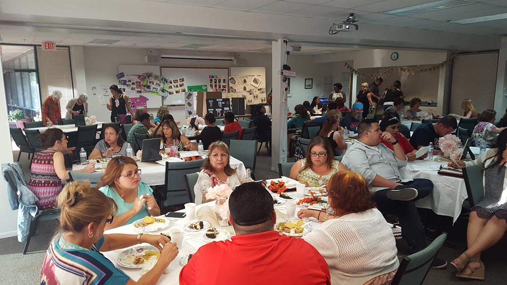 People having food