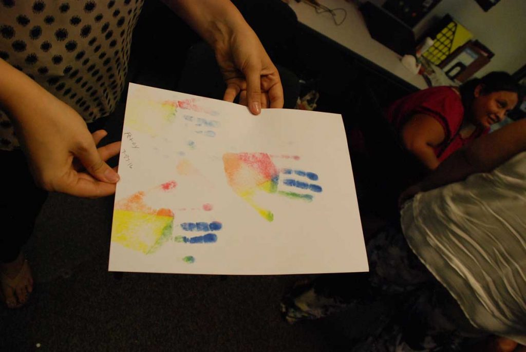 Children hand drawn painting
