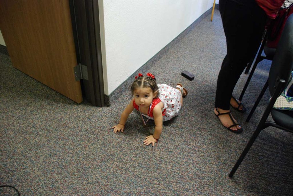 Little girl crawling
