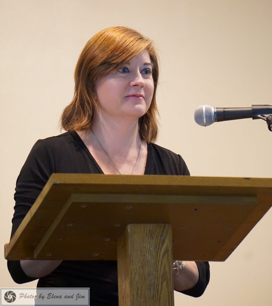 A lady giving speech