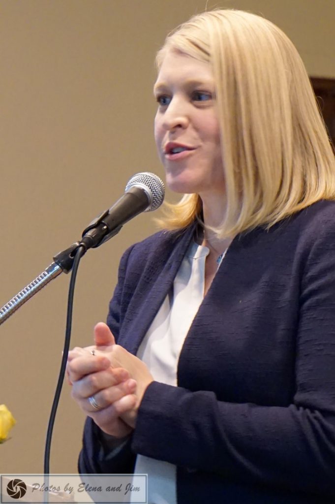 A lady giving speech