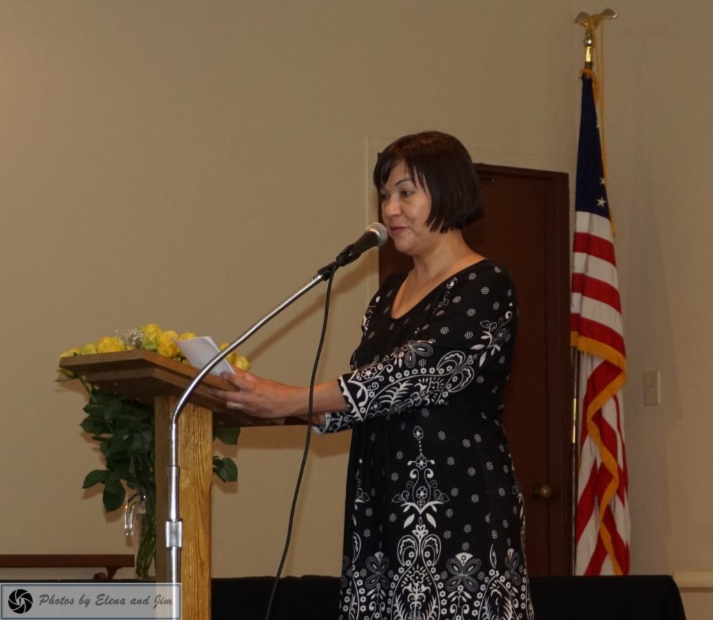 A lady giving speech