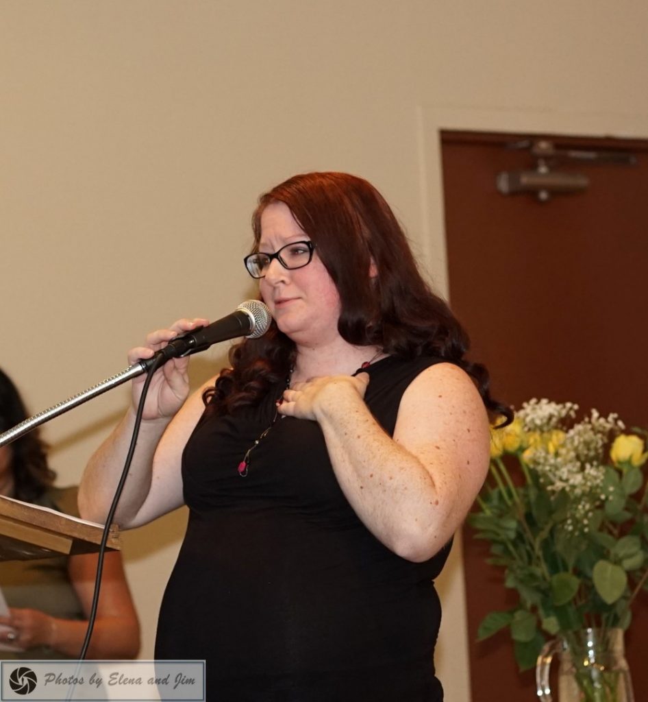 A lady giving speech