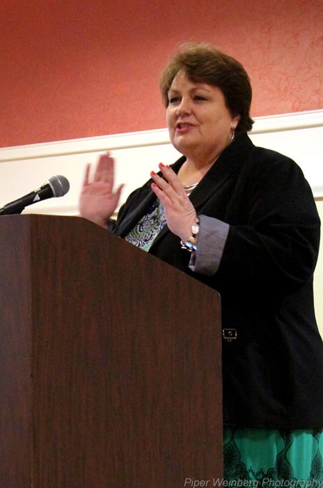 A lady giving speech