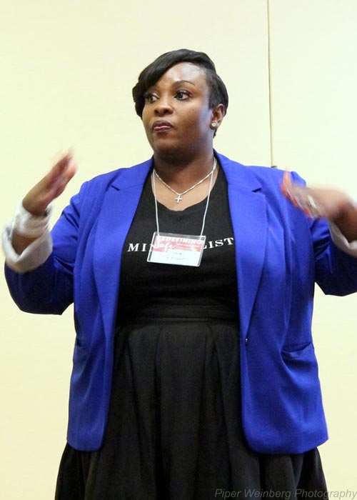 A lady giving speech