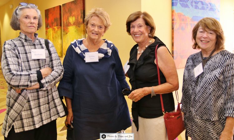 Group of four senior age happy women's