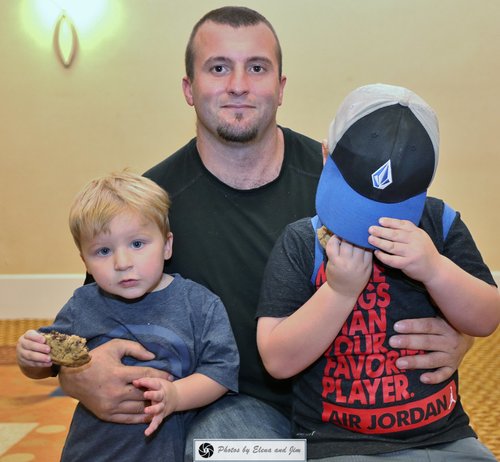 Father with two children's