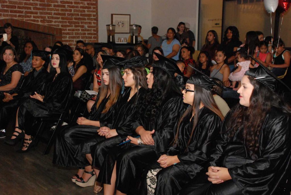 Women wearing graduation cap
