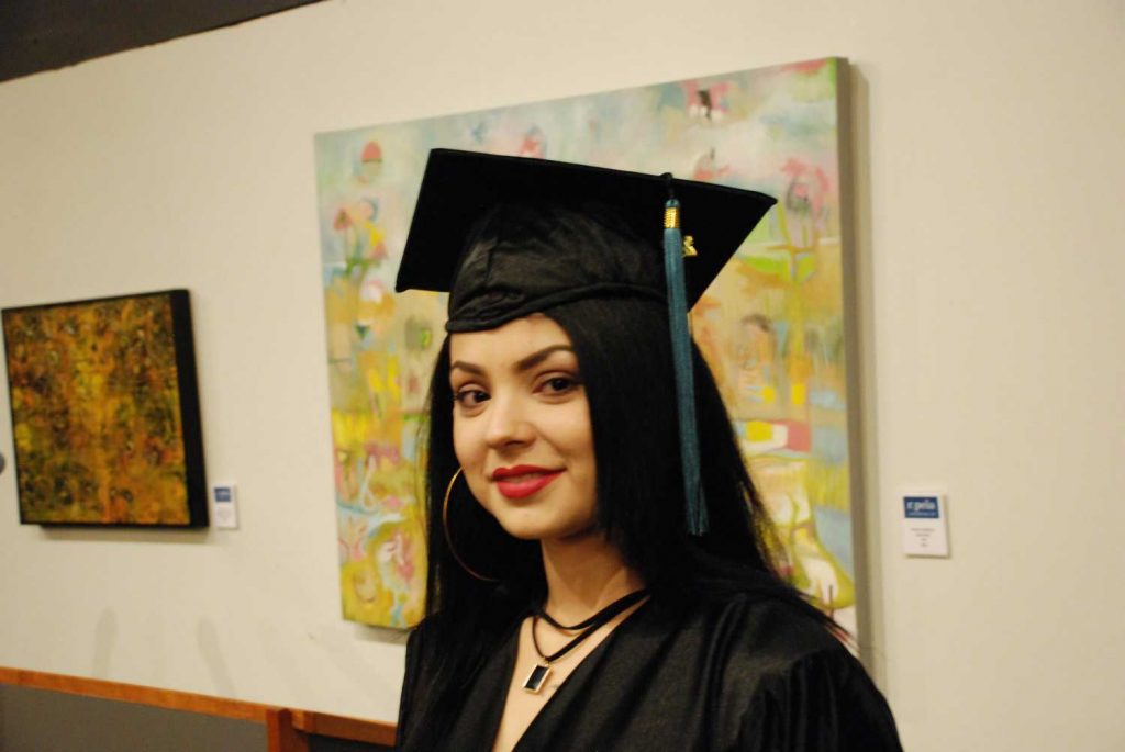 Women wearing graduation cap