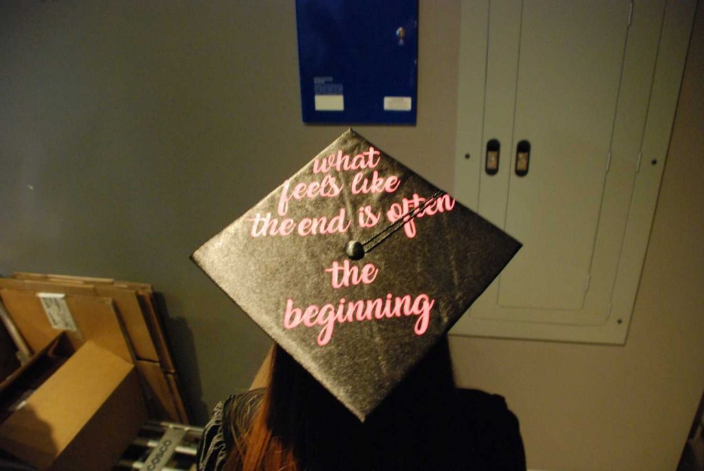 Women with graduation cap