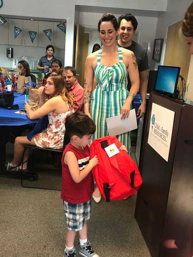 Parent and children on summer celebration