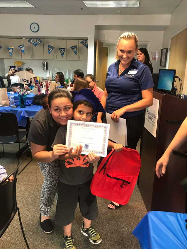 Mother and Son with certification