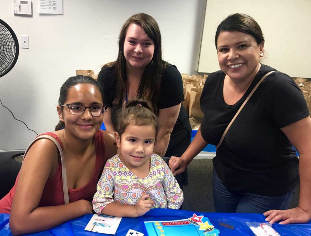 Three Women with little girl on Summer Celebration