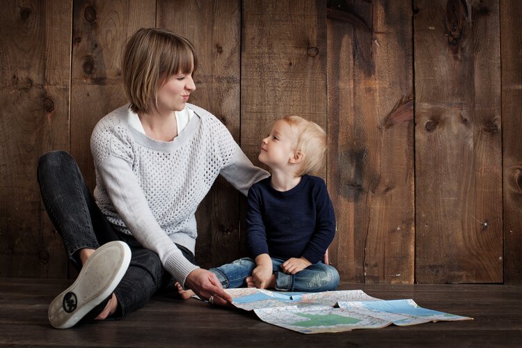 Mother and son having quality time together