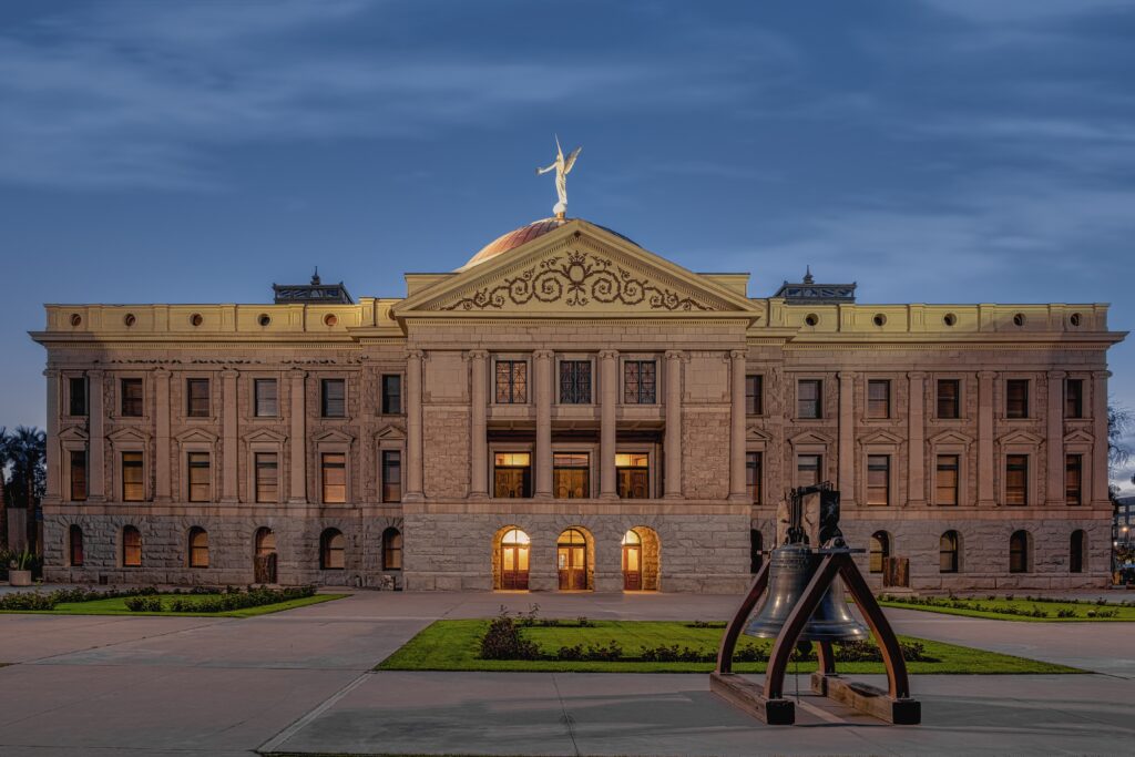Arizona State Capitol at dusk