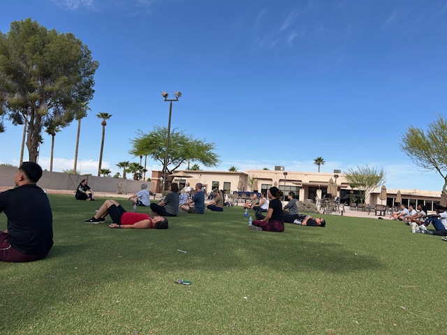 People enjoying Tai Chi event for Wellness Hour