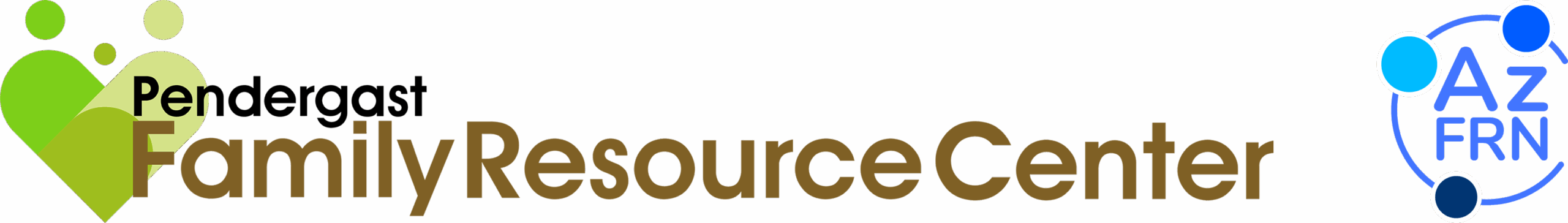 Pendergast Family Resource Center logo and blue circular "Az FRN" logo right